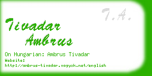 tivadar ambrus business card